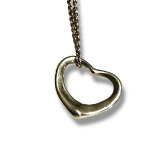 Tiffany & Co. Elsa Peretti Sterling Silver Open Heart Necklace (Made in Spain)